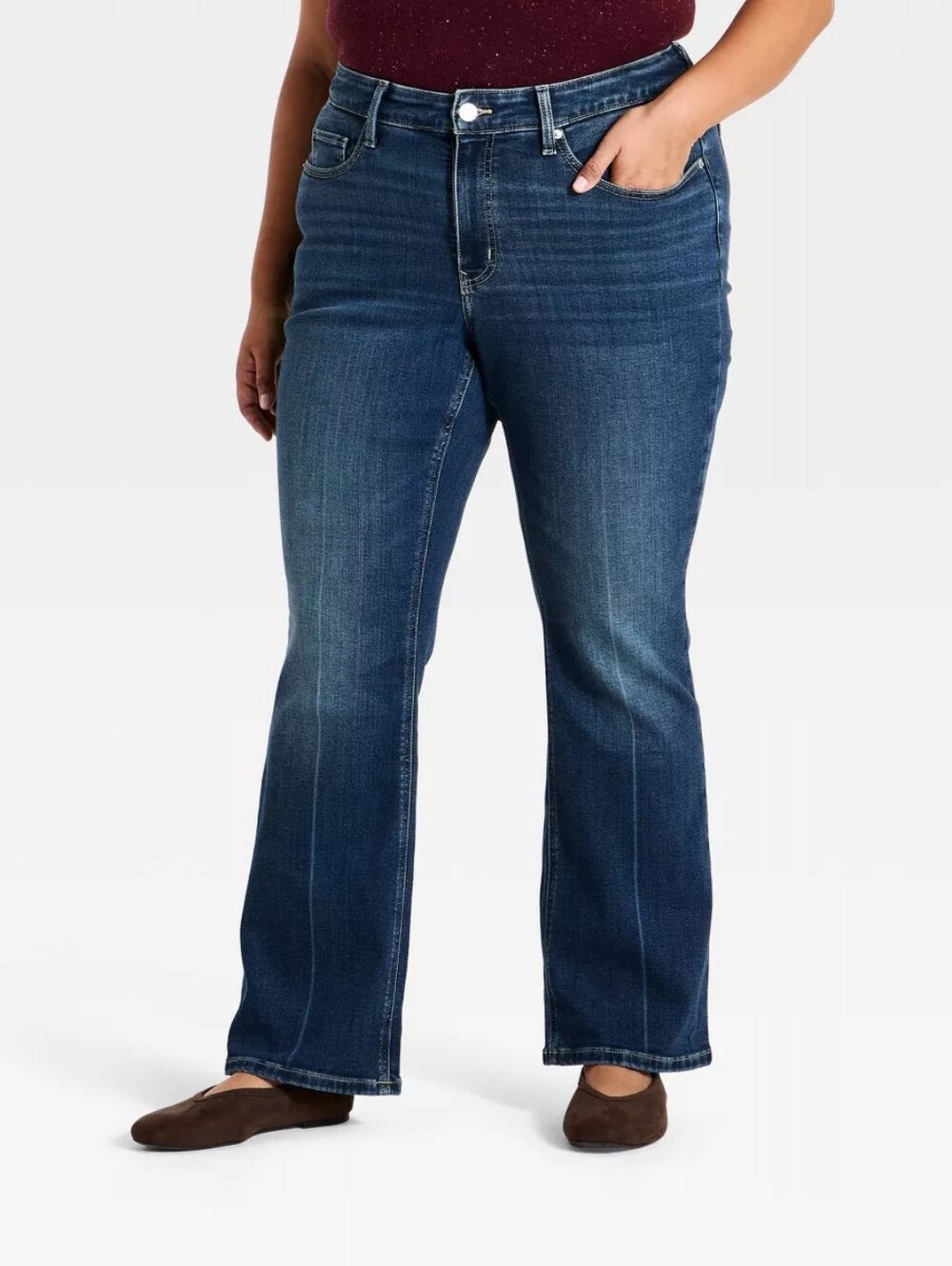 Ava & Viv Dark-Wash Bootcut Jeans Plus Size 28